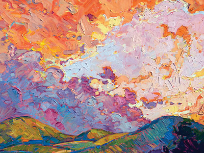 Lighted Sky (oil on canvas) by Erin Hanson